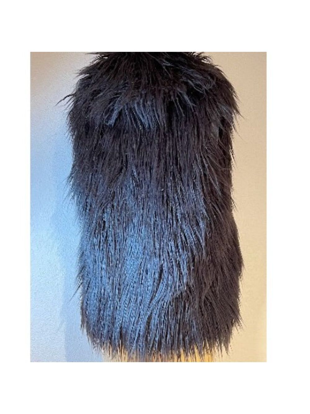 NWT HALSTON Dark Charcoal Faux Fur Vest! Perfect for the BoHo Gypsy look! - Picture 4 of 5